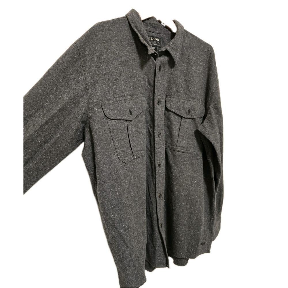 Filson Shirt Mens Size XXL Button Down Long Sleeve Cotton Workwear Pockets Gray - Picture 4 of 8